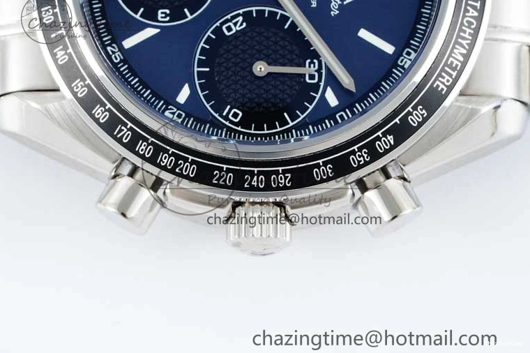 0405 UrbanChic Speedmaster Racing Master SS HKF Best Edition Blue Black Dial on SS Bracelet A 7808